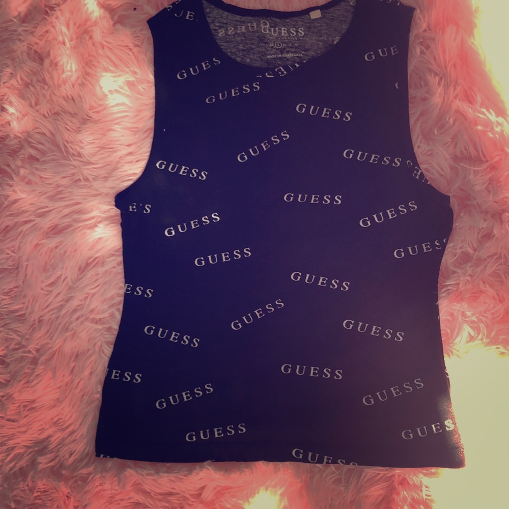 Cute Black Guess Girls Tank Top